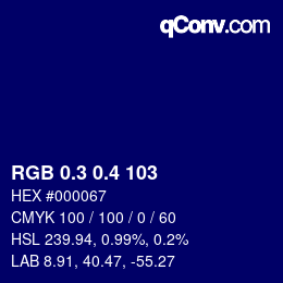 カラーコード: RGB 0.3 0.4 103 | qconv.com