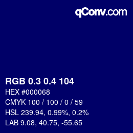 カラーコード: RGB 0.3 0.4 104 | qconv.com