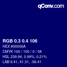 カラーコード: RGB 0.3 0.4 106 | qconv.com