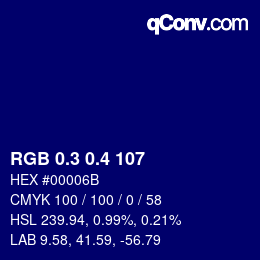 カラーコード: RGB 0.3 0.4 107 | qconv.com