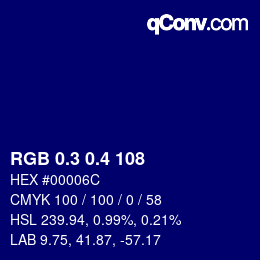 カラーコード: RGB 0.3 0.4 108 | qconv.com