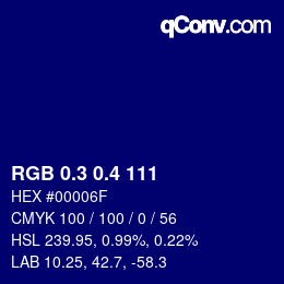 カラーコード: RGB 0.3 0.4 111 | qconv.com