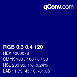 カラーコード: RGB 0.3 0.4 120 | qconv.com