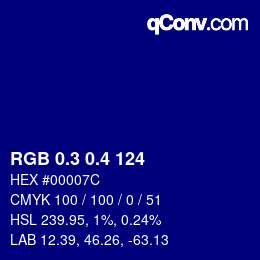 カラーコード: RGB 0.3 0.4 124 | qconv.com