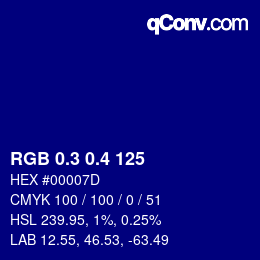 カラーコード: RGB 0.3 0.4 125 | qconv.com