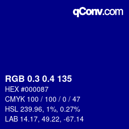 カラーコード: RGB 0.3 0.4 135 | qconv.com