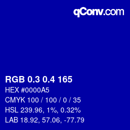 カラーコード: RGB 0.3 0.4 165 | qconv.com