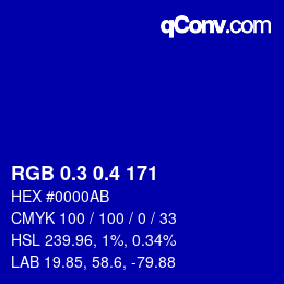 カラーコード: RGB 0.3 0.4 171 | qconv.com