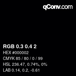 カラーコード: RGB 0.3 0.4 2 | qconv.com