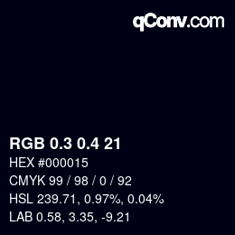 カラーコード: RGB 0.3 0.4 21 | qconv.com
