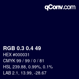 カラーコード: RGB 0.3 0.4 49 | qconv.com