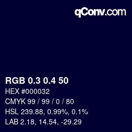 カラーコード: RGB 0.3 0.4 50 | qconv.com
