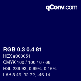 カラーコード: RGB 0.3 0.4 81 | qconv.com