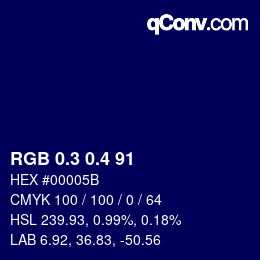 カラーコード: RGB 0.3 0.4 91 | qconv.com