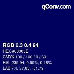 カラーコード: RGB 0.3 0.4 94 | qconv.com