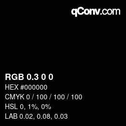 カラーコード: RGB 0.3 0 0 | qconv.com