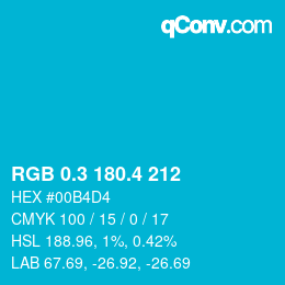 カラーコード: RGB 0.3 180.4 212 | qconv.com