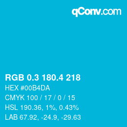 カラーコード: RGB 0.3 180.4 218 | qconv.com