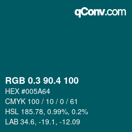 カラーコード: RGB 0.3 90.4 100 | qconv.com