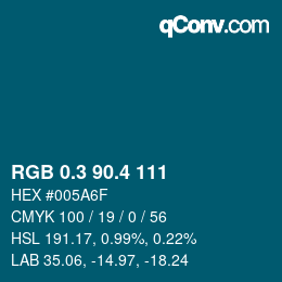 カラーコード: RGB 0.3 90.4 111 | qconv.com
