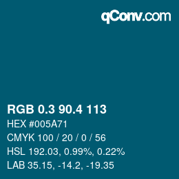 カラーコード: RGB 0.3 90.4 113 | qconv.com