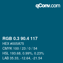 カラーコード: RGB 0.3 90.4 117 | qconv.com