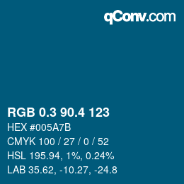 カラーコード: RGB 0.3 90.4 123 | qconv.com