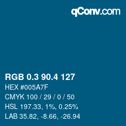カラーコード: RGB 0.3 90.4 127 | qconv.com