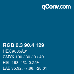 カラーコード: RGB 0.3 90.4 129 | qconv.com