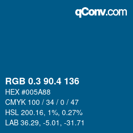 カラーコード: RGB 0.3 90.4 136 | qconv.com