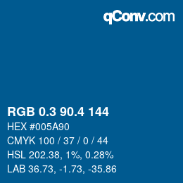 カラーコード: RGB 0.3 90.4 144 | qconv.com