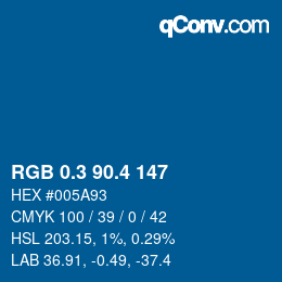 カラーコード: RGB 0.3 90.4 147 | qconv.com