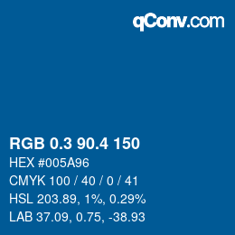 カラーコード: RGB 0.3 90.4 150 | qconv.com