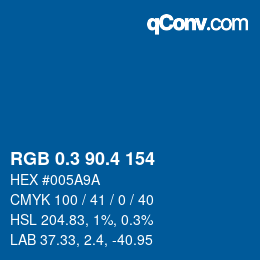 カラーコード: RGB 0.3 90.4 154 | qconv.com