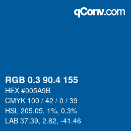 カラーコード: RGB 0.3 90.4 155 | qconv.com