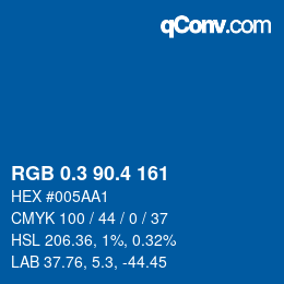 カラーコード: RGB 0.3 90.4 161 | qconv.com