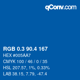 カラーコード: RGB 0.3 90.4 167 | qconv.com