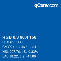 カラーコード: RGB 0.3 90.4 168 | qconv.com