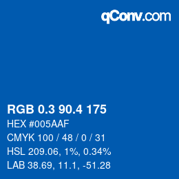 カラーコード: RGB 0.3 90.4 175 | qconv.com