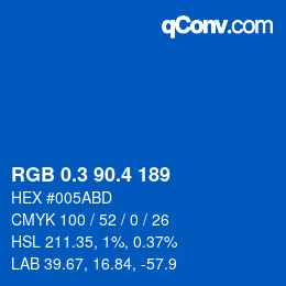カラーコード: RGB 0.3 90.4 189 | qconv.com