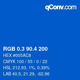 カラーコード: RGB 0.3 90.4 200 | qconv.com