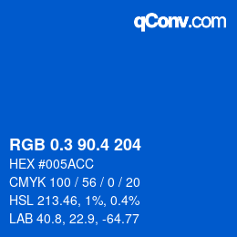 カラーコード: RGB 0.3 90.4 204 | qconv.com