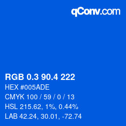 カラーコード: RGB 0.3 90.4 222 | qconv.com