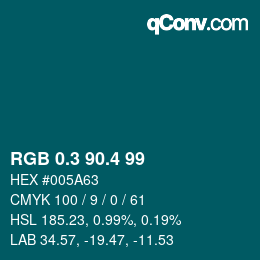 カラーコード: RGB 0.3 90.4 99 | qconv.com