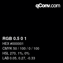 カラーコード: RGB 0.5 0 1 | qconv.com