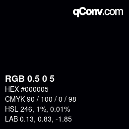 Color code: RGB 0.5 0 5 | qconv.com