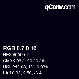 カラーコード: RGB 0.7 0 16 | qconv.com