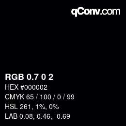 カラーコード: RGB 0.7 0 2 | qconv.com