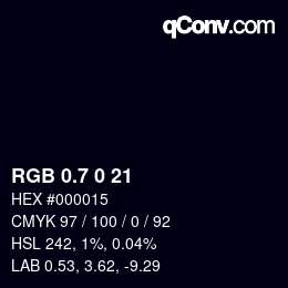 カラーコード: RGB 0.7 0 21 | qconv.com