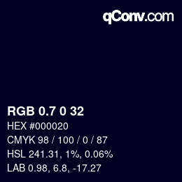 カラーコード: RGB 0.7 0 32 | qconv.com